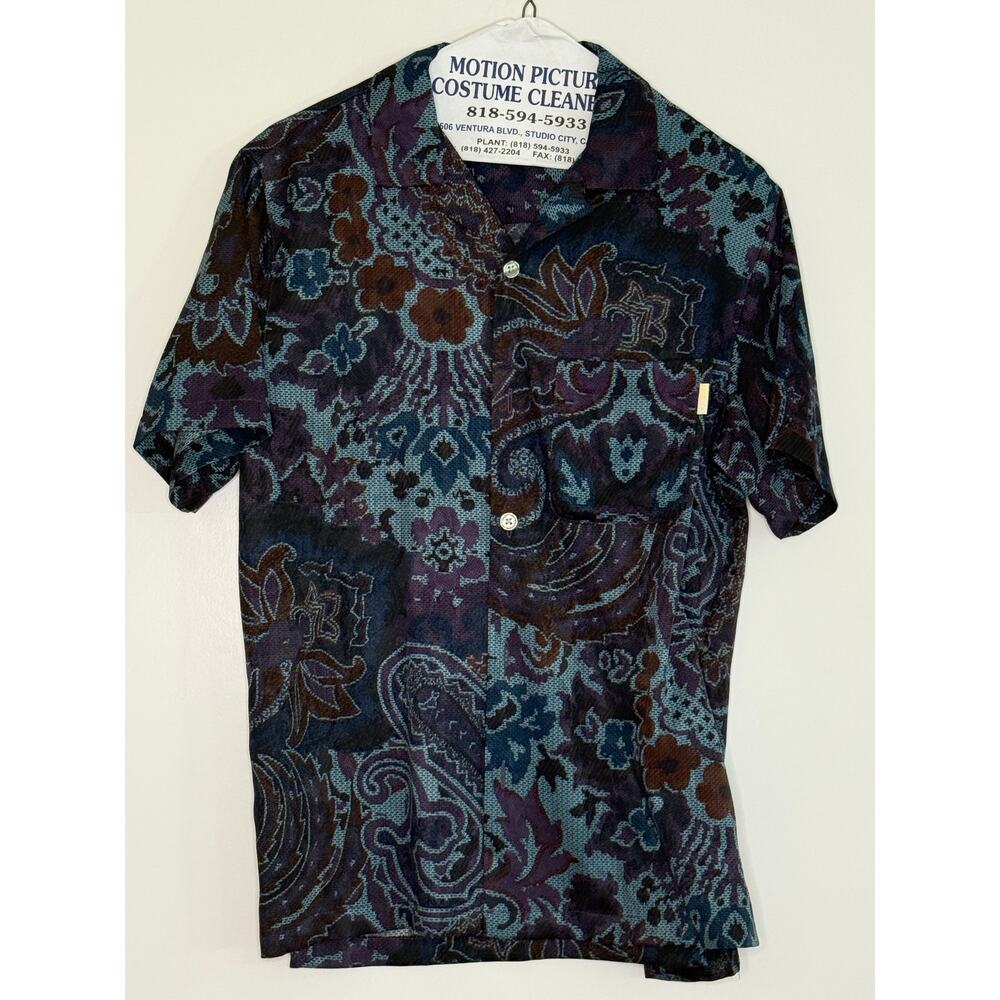 Men's Short Sleeve Patterned Urban Outfitters Button Down Shirt Small